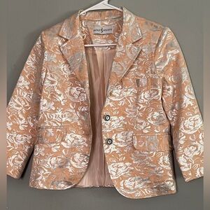 Jacket Society Floral Jacquard Blazer Womens Size XS
